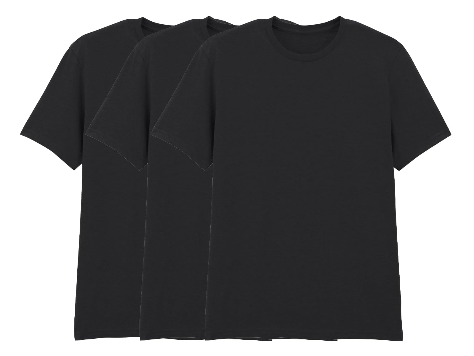 Coozo Men's 3 X Black Pack Of 3 Classic Fit Blank Short Sleeve T-Shirts - 3XL