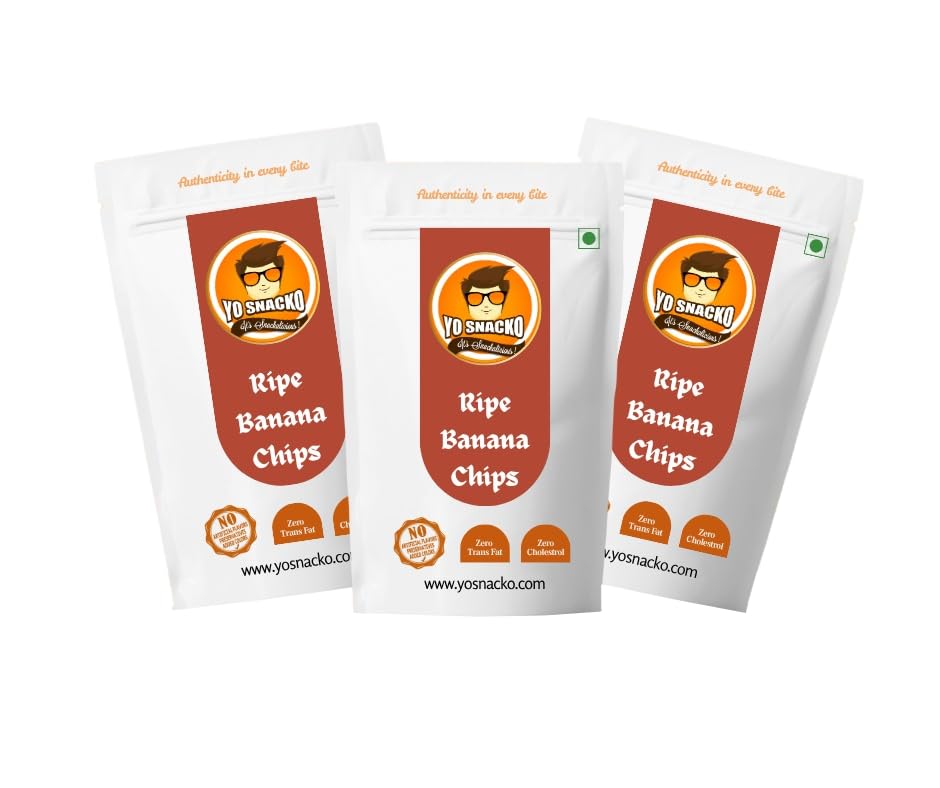Yo Snacko Ripe Banana Chips | Sweet & Crunchy Banana Slices with Tropical Flavor | 100 gm x 3 Pack for Munching at Home, Work or Travel-image-47