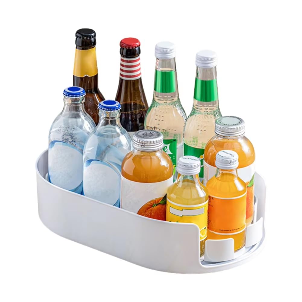 CTRLZS Rotating Storage Rack for Refrigerator Turntable Organizer Fridge Storage Box for Cabinet Kitchen A