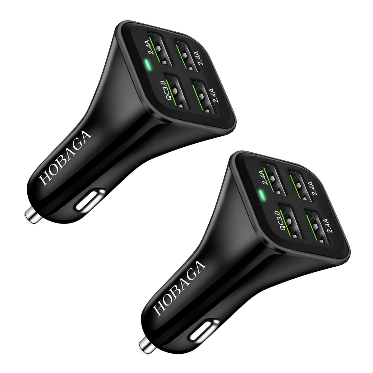 USB Car Charger Adapter[2Pack], QC 3.0 Fast Car Phone Charger, 4-Port Multi 9.6 Amp Cigarette Lighter Adapter Compatible with iPhone 16/15/14/13/12 Pro Max, Samsung Galaxy S22 Note20, LG, Pixel.