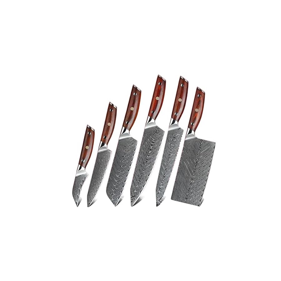 Kitchen-Knife-Sets-6PCS-Kitchen-Knives-Set-VG10-Damascus-Steel-Damascus-Knife-Cooking-Tool-Kitchen-Knives-Rosewood-Handle-MAYiT2855 Kitchen Knife Sets, 6PCS Kitchen Knives Set VG10 Damascus Steel Damascus Knife Cooking Tool Kitchen Knives Rosewood Handle, MAYiT2855