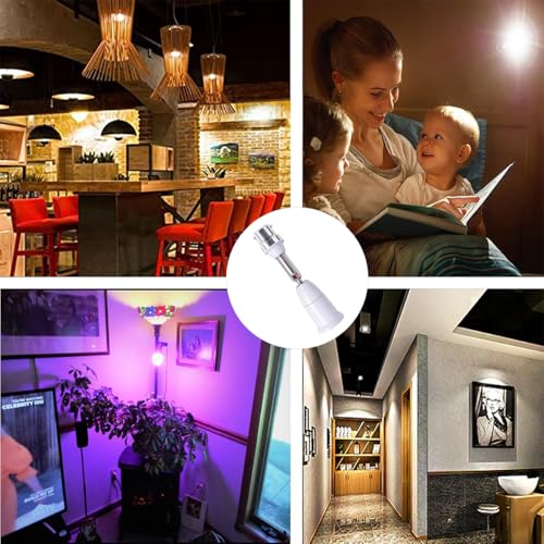 Image of 1 Unit B22 to E26 /E27 Light Socket Extender,Vertical 180Horizontal 350 Adjustable Medium Screw Base Light Bulb Extension Socket(5.5 inch /14cm)