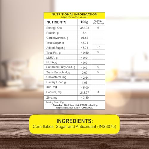 Image of 8:00 AM Frosted Flakes Cereal 480 Gram Box | Made With Golden Corn | 99% Fat-Free | Premium Corn Flakes | Low Cholesterol | Ideal Healthy Breakfast Choice | Crunchy & Delicious Morning Cereal