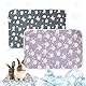 KASESSS 2 Stück Kühlmatte für Kaninchen, 40X30cm Kühlplatte Kaninchen, Sommer Kühlmatte Hasen, Weich und Bequem Kühlinsel Kaninchen, Kleine Pet Cooling Mat für Hasen, Hamster, Meerschweinchen