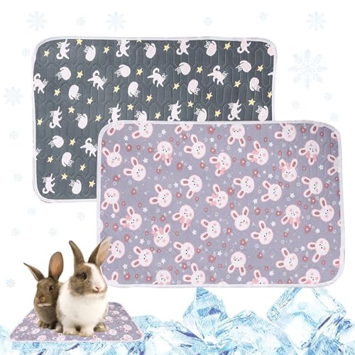 KASESSS 2PCS Small Pet Cooling Mat 40x30cm Rabbit cooling Mat Rabbit Cooling Pad Bite Resistance Soft and Comfortable Cool Mats for Rabbits Guinea Pig Hamster Stay Cool This Summer Pet Ice Pad