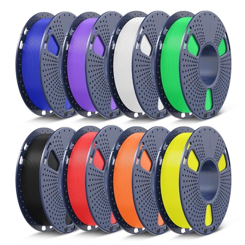 Image of SUNLU 3D Printer Filament Bundle Multicolor PETG Filament 1.75mm,Individually Vacuum-Sealed,2kg in Total,0.25kg per Spool,8 Pack,Black+White+Red+Klein Blue+Green+Yellow+Sunny Orange+Lavender Purple