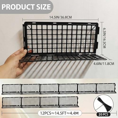 12 Pcs Under Sofa Blocker for Pets, Adjustable Toy Blockers for Under Couch & Bed, Plastic Gap Barrier Stopper Sofa Guards, Furniture Guard with 20 Zip Ties