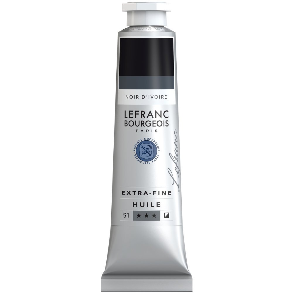 Lefranc Bourgeois Extra Fine Oil Paint PBk9 40ml Ivory Black For Artists