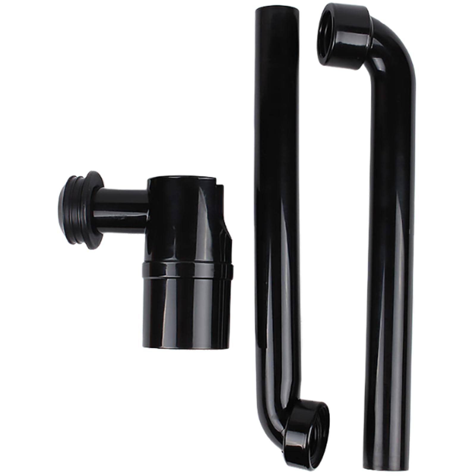 Yhplxyuus Black 1 / 4Inch Space Saving Sink Waste Bathroom Adjustable Washbasin Siphon Drain Pipe Drain Pipe