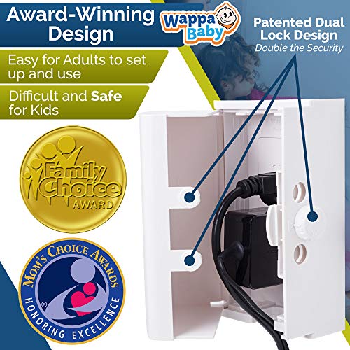 image for Wappa Baby Outlet Cover BOX Baby Proofing (2 Pack) Patented Dual-Lock 