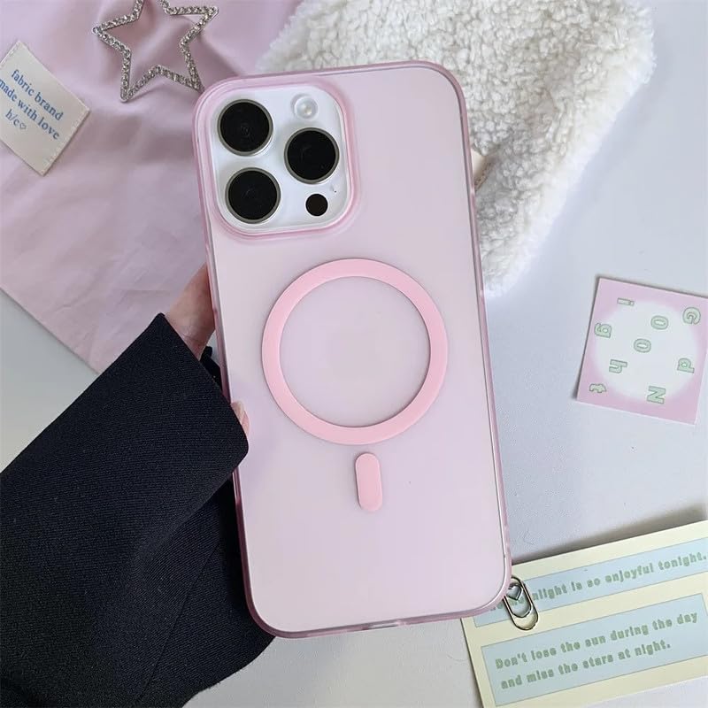 Image of COVERLY Luxury Hard Translucent Paper Thin Case Cover for iPhone 12 Pro | Matte Finish | Compatible with magsafe | (Pastel Pink, iPhone 12 Pro)