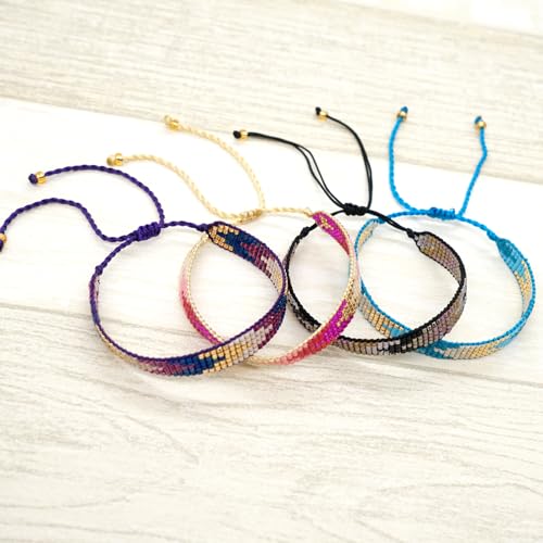 Handmade Boho Beaded Friendship Strand Wrap Bracelets for Women Charm Adjustable Couples String Rope Braided Bohemia Colorful Seed Beads Bracelet Fashion Jewelry Gift4