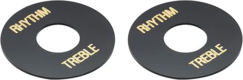 Miniatura 9 de Musiclily Placa autoadhesiva para interruptor de palanca de guitarra, anillo agudo, color crema con palabras doradas (juego de 2)