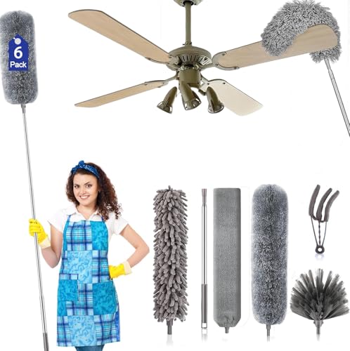 Fulminare 6 in 1 Microfiber Feather Duster 6 PCS Bendable & Exten...