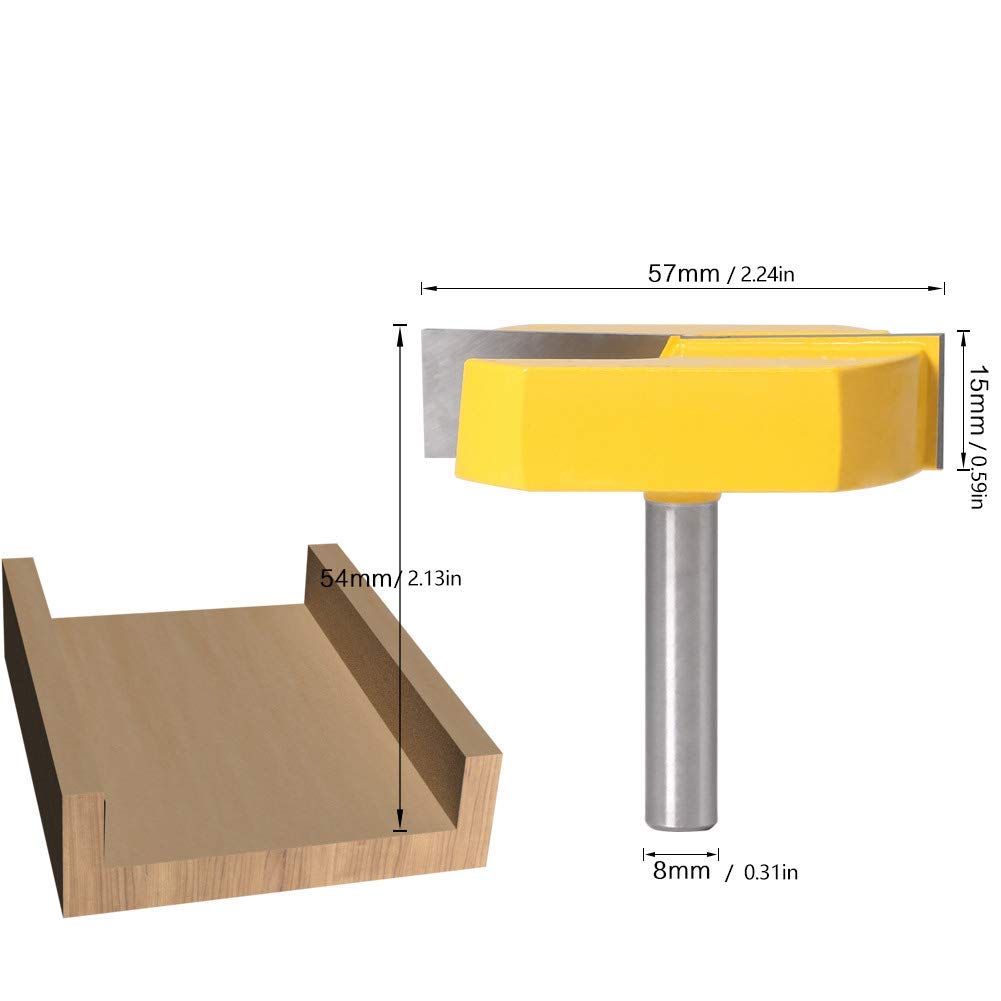 Fresa per la lavorazione del legno, 8x57mm YG6 Lega di acciaio al carbonio per la superficie inferiore Set di punte per router per piallatura del legno