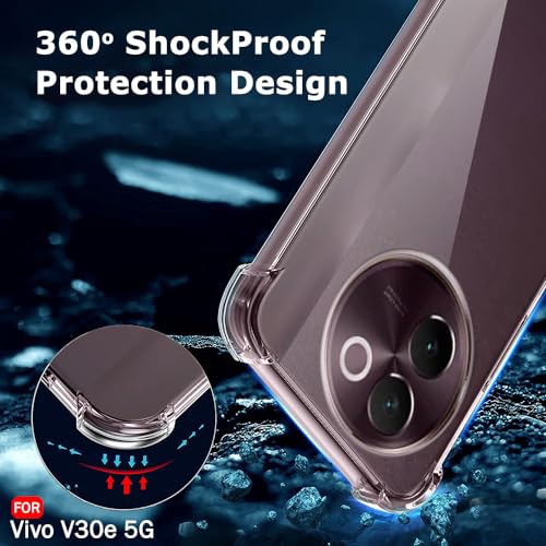 Image of TheGiftKart Crystal Clear Back Cover Case for Vivo V30e 5G | Shockproof Soft TPU Case | Cushioned Edges for Ultimate Protection Back Cover Case for Vivo V30e 5G (TPU, Transparent)