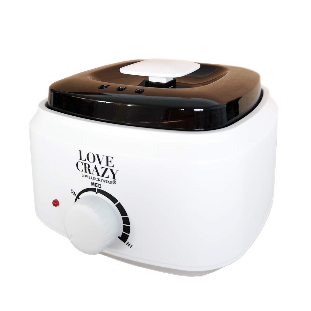 LOVECRAZY Elektrischer Wachswärmer für die professionelle Haarentfernung, Set zur Haarentfernung von Warmwachs 500 ml weiß