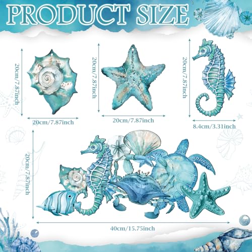 Blulu-4-Pcs-Metal-Beach-Wall-Decor-Hanging-Sea-Life-Decor-Metal-Fish-Wall-Art-for-Ocean-Nautical-Theme-Living-Room-Bedroom-DecorationsClassic-Style Blulu 4 Pcs Metal Beach Wall Decor Hanging Sea Life Decor Metal Fish Wall Art for Ocean Nautical Theme Living Room Bedroom DecorationsClassic Style