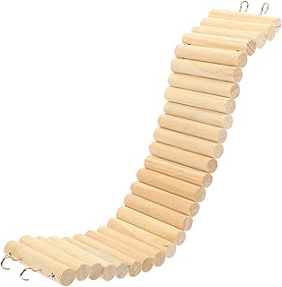 Ipetboom 5 Peças Cerca De Escada Ponte Suspensa De Madeira Escada De Madeira Ponte Suspensa De Hamster Pequenos Animais Ponte De Escada De Madeira Para Hamsters Pequenos Animais Playground