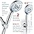 Hotel Spa AquaCare High Pressure 8-Mode Handheld Shower Head - Anti-clog Nozzles, Built-in Power Wash to Clean Tub, Extra Long 6 ft. Stainless Steel Hose, Wall & Overhead Brackets