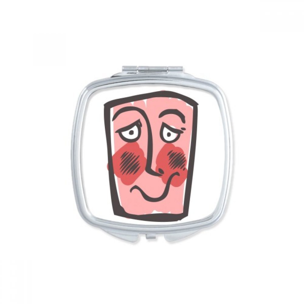 Miroir compact de poche croquis abstrait pour retouches maquillage faciles
