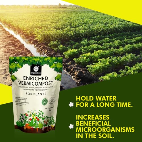 Image of OrganicDews Enriched Vermicompost (10 Kg) (Pack of 1 Kg) - Enriched & Fortified with Cow Dung and Bio Fertilizers - For Terrace Gardening, Vegetable /Flower Plants 10 Kg