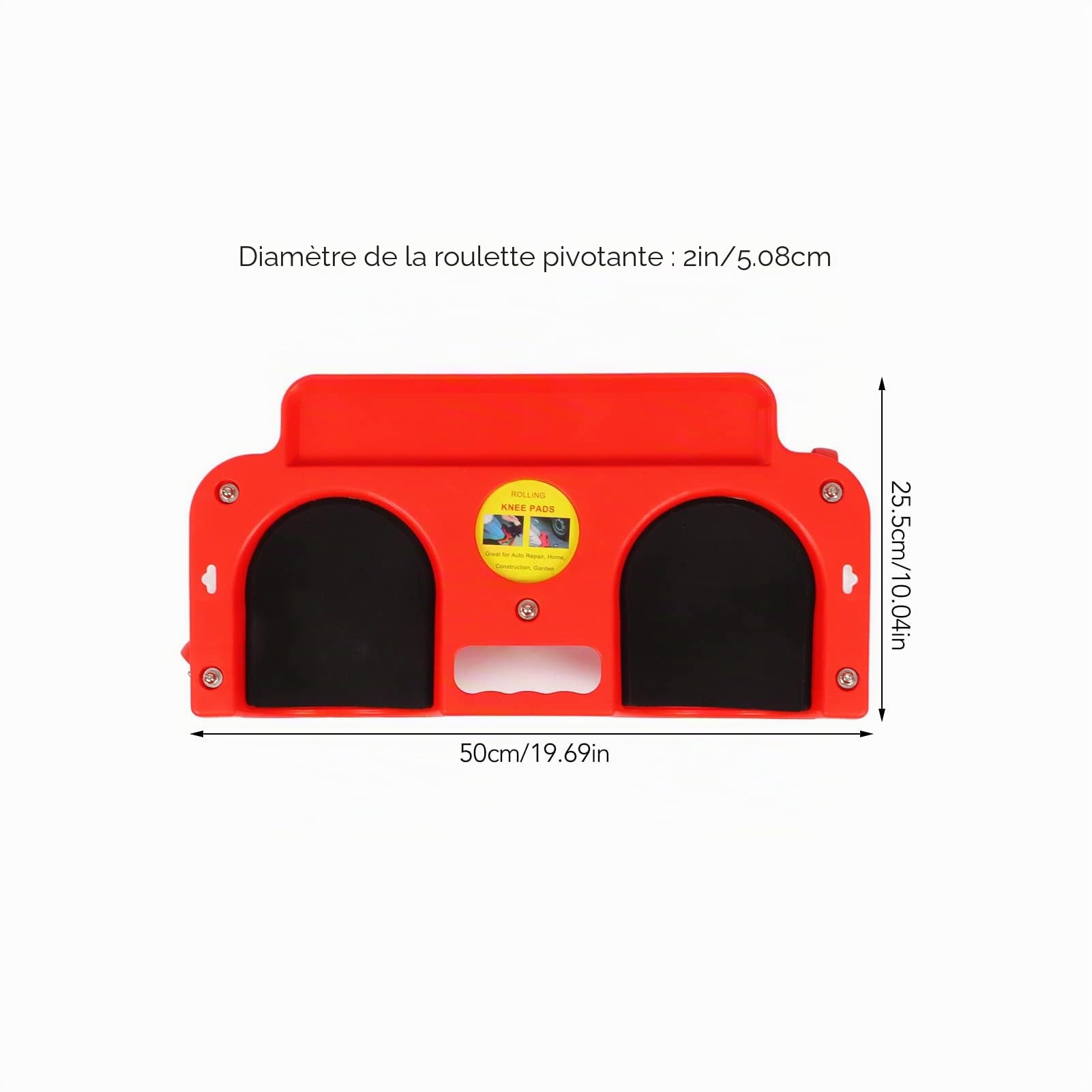 Genouillères Roulantes et Coulissantes, Protection avec 5 roulettes pivotantes, Plateau à outils de réparation pour Mécanicien, Charpentier, Réparation Sol de Voiture