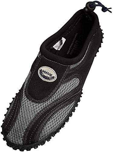 Wave Men's Waterproof Water Shoes, Black/Grey, 11 D(M) US