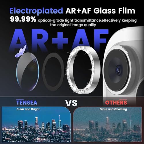 Image of Diamond Mobile Camera Lens Protector Compatible for iPhone 16 Pro & iPhone 16 Pro Max Grey