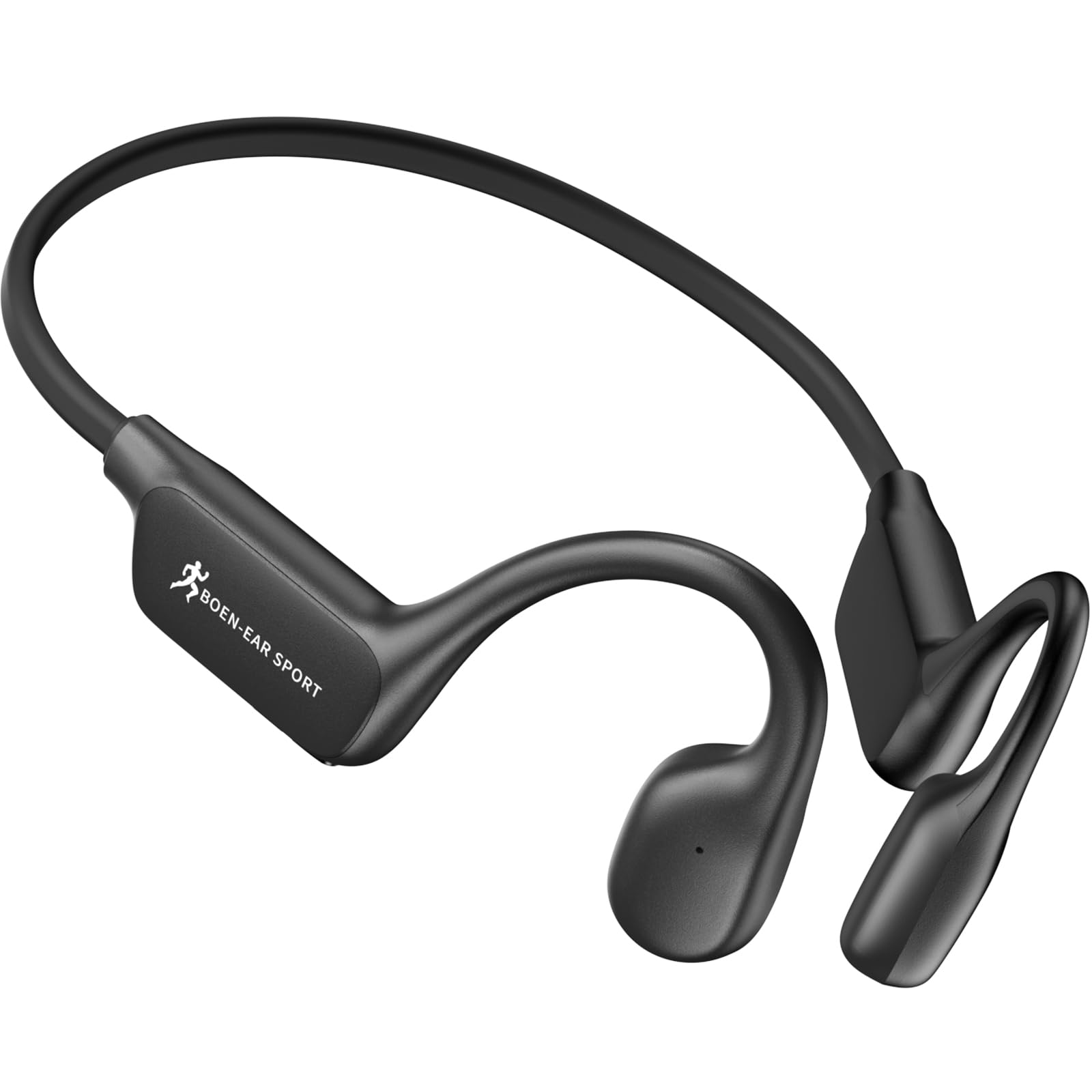 Casque à conduction osseuse, casque Bluetooth sans fil à oreilles ouvertes avec micro (noir)