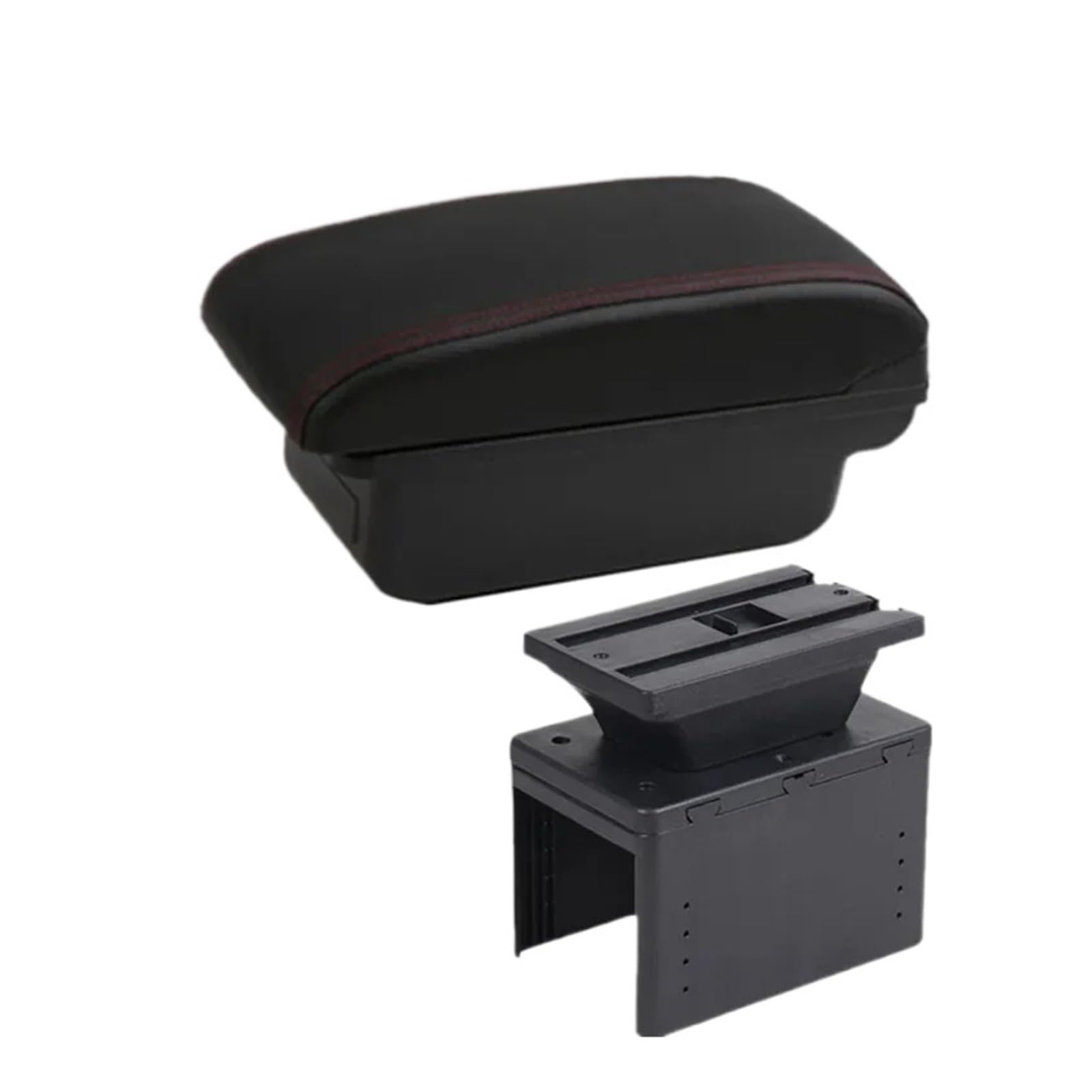 Umdjju A1 Red Line No Usb For Fiesta Car Armrest Storage Box Dedicated Retrofit Interior Accessories Car Centre Console Armrest Box(A1 Red Line No Usb)
