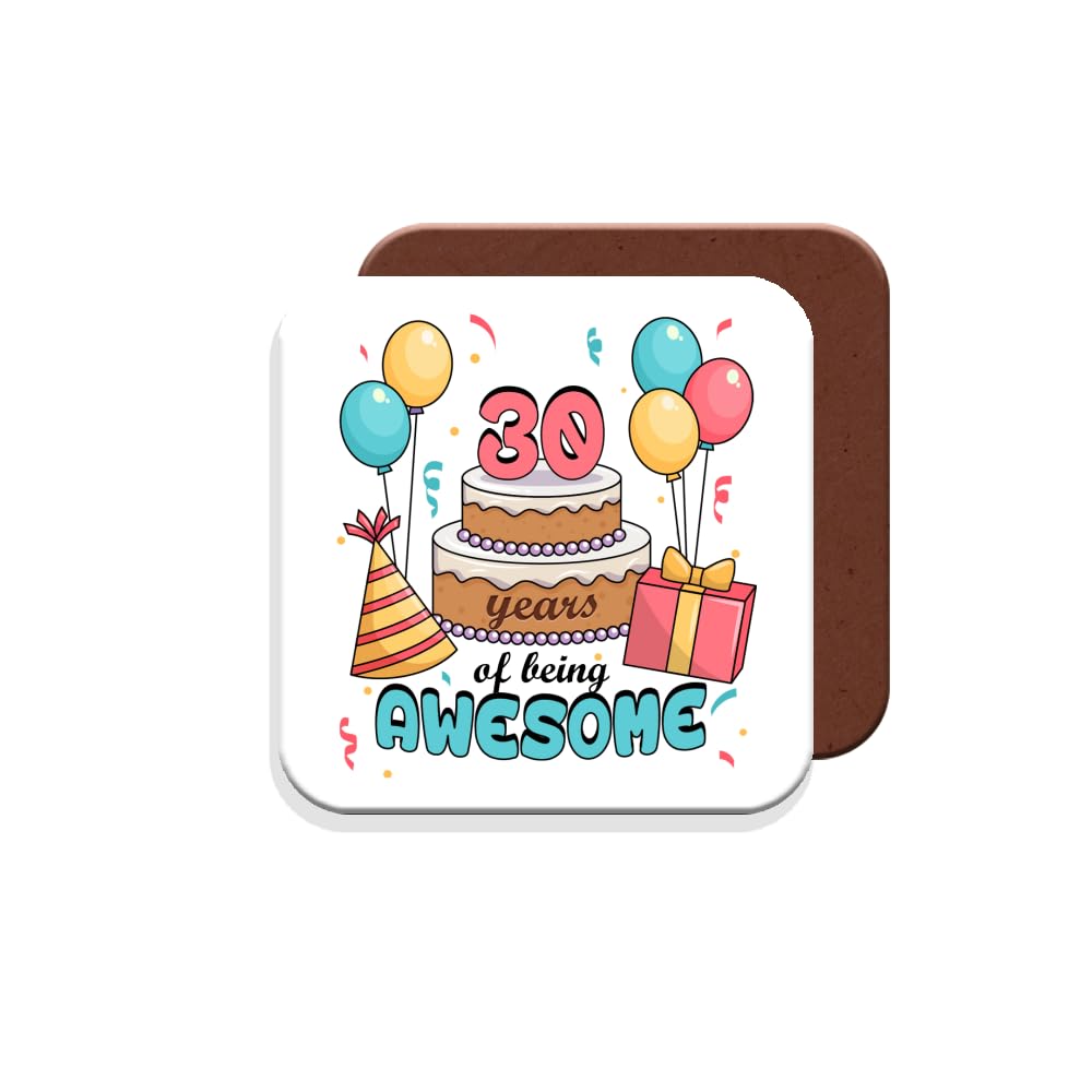 Muggz Coaster 30Th Birthday Gift - 30 Years Of Being Awesome - Giftset - Made By In The Uk