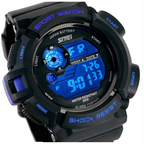 FANMIS S Shock Multi Function Digital LED Quartz Watch 50M Waterproof Black Sport Watches