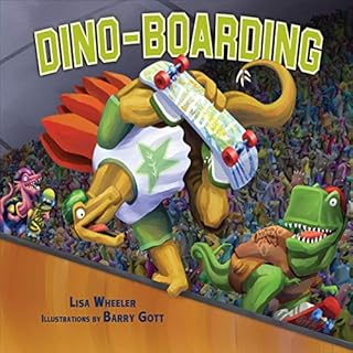 Dino-Boarding Audiolibro Por Lisa Wheeler arte de portada