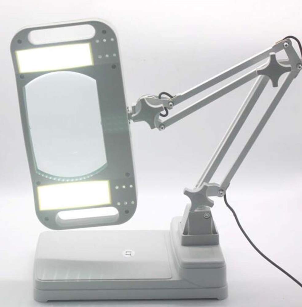 Lampa z lupą biurkową ze światłem LED Lampa powiększająca LED Składana lupa Lampa biurkowa 5X 10x Powiększenie Regulowane ramię obrotowe do stołu warsztatowego Zadanie Craft (10x)