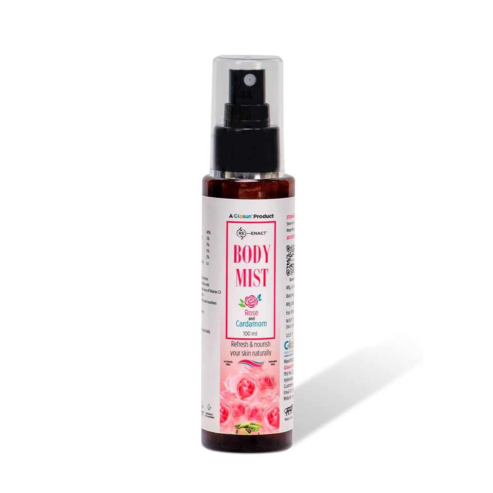 Giosun Re‑Enact Body Mist | Rose & Cardamom | Alcohol‑Free Ayurvedic Body Spray | Hydrating | Long‑Lasting Fragrance | pH‑Balanced | Paraben Free | For All Skin Types | 100ml-image-13