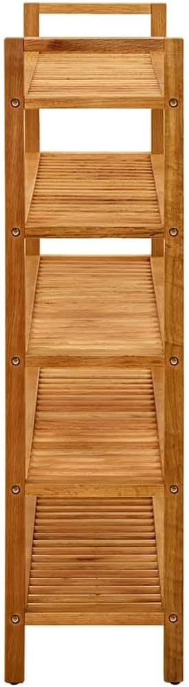 vidaXL Rustic Solid Oak Shoe Rack With 5 Free Standing Shelves | Durable Wood Ample Storage For Footwear Stylish Hallway Organizer Easy Maintenance And Assembly Wooden Natural Stand Shelf Organizer