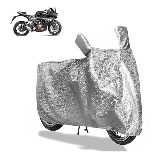 Image of Sulfar Bike Cover for Hero MotoCorp Karizma XMR 210 (Sports Faired) | Waterproof, Dustproof & UV Protected | All Weather Two Wheeler Cover (Silver) New 2026 Variants