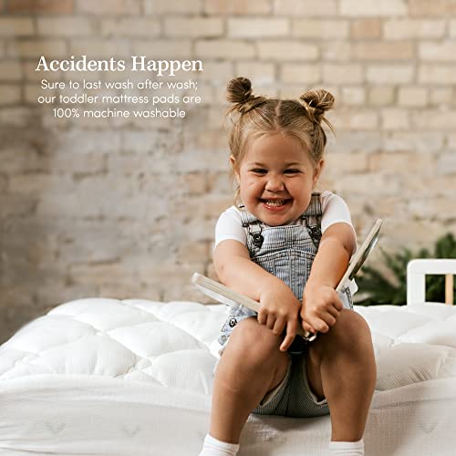 Toddler Mattress Pad - Washable Fitted Mattress Topper Perfect For Small Children - Bamboo #TOP4