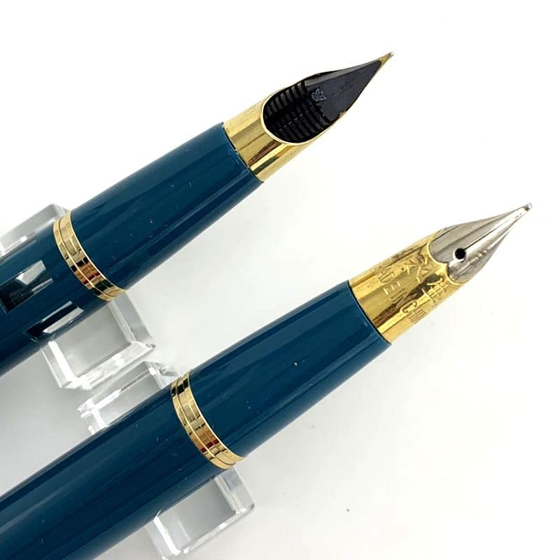 Stylo-plume doré à double pierre bleue pour optimiser vos notes de bureau et d'école