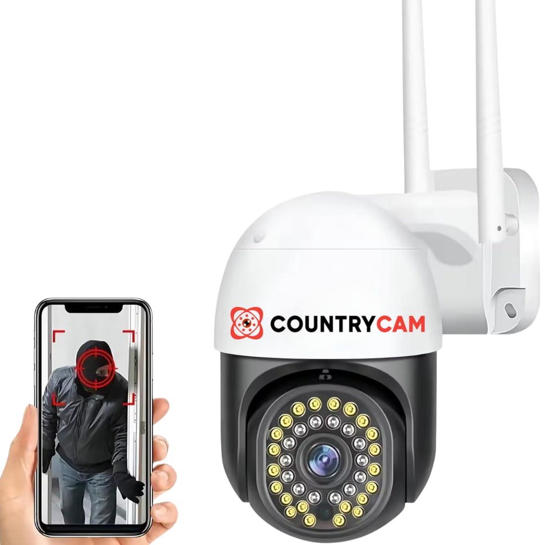 COUNTRYCAM Wi-Fi CCTV Security Smart PTZ Camera for Home Indoor Outdoor | 360 Degree Viewing | 2 Way Audio | Motion Detection | Color Night Vision | IP66 Weather Proof | SD Card Support Upto 128 GB (B0DCZTPKXH) Amazon Price History, Amazon Price Tracker