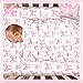 HunnmingRe Baby Pink Bow Crib Bedding Set 3 Pcs Crib Set Baby Blanket, Fitted Sheet, Pillowcase Soft Flannel Nursery Bedding for Standard Infant Bed and Toddler Mattress Newborns Gifts