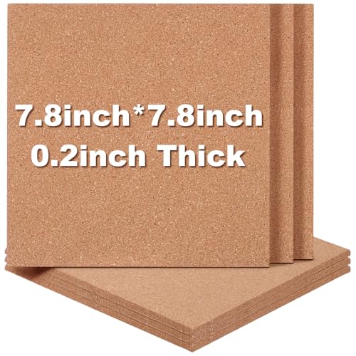 MAGICLULU Tablones de Corcho Cuadrados Autoadhesivos 20x20 Cm, 5 Mm Grosor, Paquete de 6 Unidades, Tablero de Anuncios para Pared, Tablón de Notas para Oficina y Hogar, Tablero Decorativo