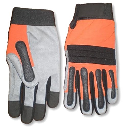 Heavy Duty Mechanic Work Gloves with Outstanding Protection, and Durability. Stylish Modern Look, New Orange, All Sizes (Large)
