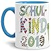 Produktbild Einschulungs-Tasse " Einschulung 2019 Junge" - ABC-Schütze/Schule/Kind / 1. Klasse/Geschenk zur Einschulung/Schul-klasse/Innen & Henkel Hellblau