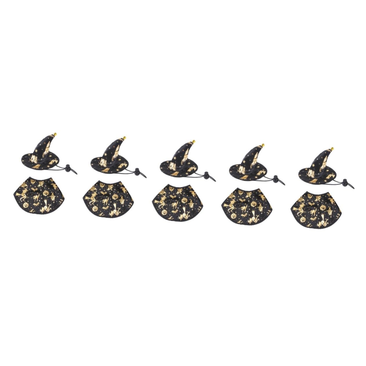 FRCOLOR 5 Set Stampato Mantello Da Mago Costume Per Il Gatto Mantello Da Strega Piccolo Cane Halloween Costume Del Cane Vestiti Dell'Animale Domestico Di Halloween o Del