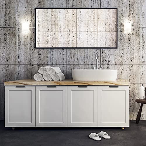 Ravinte Hardware 6 Pack Black Cabinet Handles, Finger Edge Pull Cabinet Handles 150Mm/5.9 Inch, Finger Edge Pulls Cabinet Pulls Finger Pulls For Cabinets #TOP6