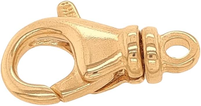 12.1MM 14K Solid Yellow Gold Teardrop Swivel Lobster Clasp Swiveling Ring with Closed Ring Tangle-Free Made in Italy by CRAFT WIRE