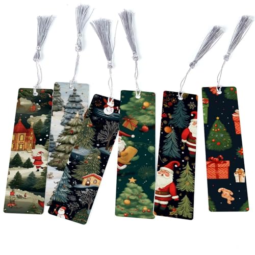 6 marque-pages à pompons Merry Christmas | Le cadeau idéal pour Noël