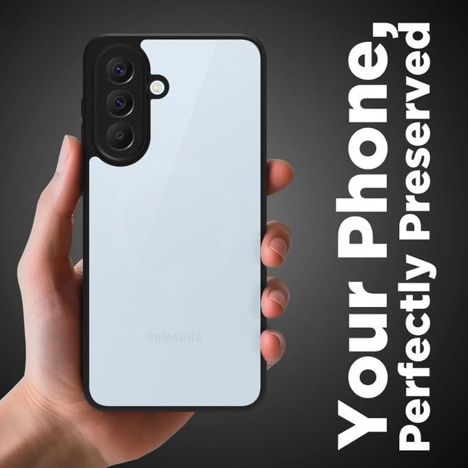 Image of VONZEE Clear Back Case Cover for Samsung Galaxy A57 5G | Shockproof Design | Hard Back Cover Case for Samsung Galaxy A57 5G (PC & TPU, Black)